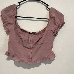 Shein Pinkish Purple Cropped Blouse